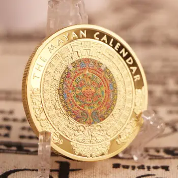 2021 Золотые Памятные Монеты Новых майя Мексиканская Пирамида Календарь Пророчеств Ацтеков Медали Цивилизация Майя Религия Культура Подарки