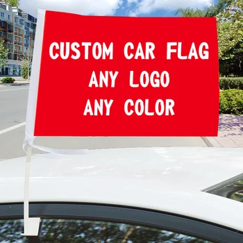 Изготовленные на заказ автомобильные флаги с логотипом на окне размером 30x45 см, автомобильные флаги Страны, мини-автомобильный флаг с пластиковым флагштоком