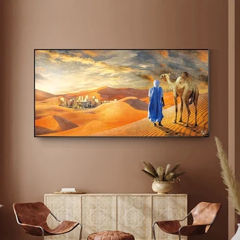 Восточная картина туарегов в пейзаже пустыни Алмазная вышивка Большой 5D DIY Алмазная живопись Полная дрель Вышивка крестом