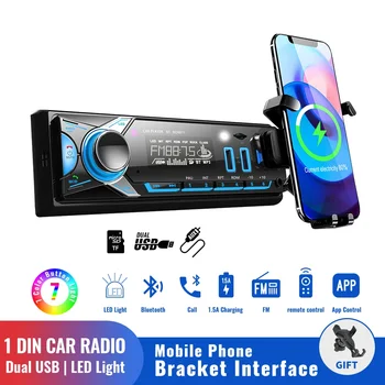 1 Din Универсальный Автомобильный Радиоприемник Стереоплеер Bluetooth MP3-Плеер 12 В 60 Вт FM Авто Аудио Стерео Музыка USB/TF / SD с Встроенным Входом AUX