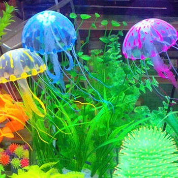 Искусственные медузы Из прочного силиконового материала Украшение для аквариума Яркие и реалистичные движения Декор для аквариума