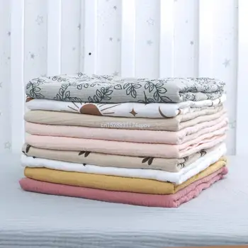 Одеяло для новорожденных из крепированной ткани Детское банное полотенце Муслиновое полотенце Одеяло для коляски Прямая поставка