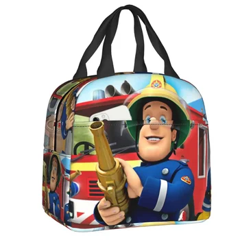 Ланч-бокс Fireman Sam для женщин, мультяшный пожарный, переносная термоизолированная сумка для ланча для детей, школьников, сумка для пикника