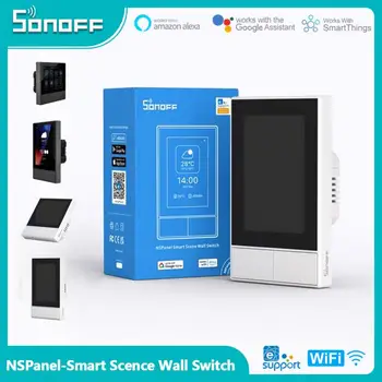 SONOFF NS Panel Smart Scene Настенный выключатель ЕС / США Wifi Умный термостат Панель управления дисплеем Работает с Alexa Google Home