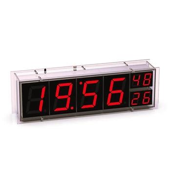 Часы ESP8266 WIFI, как показано на рисунке, печатная плата + электронные компоненты + акриловые светодиодные матричные часы с красно-ЗЕЛЕНЫМ дисплеем времени