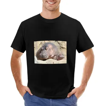 Бегемоты Биби и Фриц в зоопарке Цинциннати Футболки мужские футболки с графикой футболки с тяжелым весом для мужчин