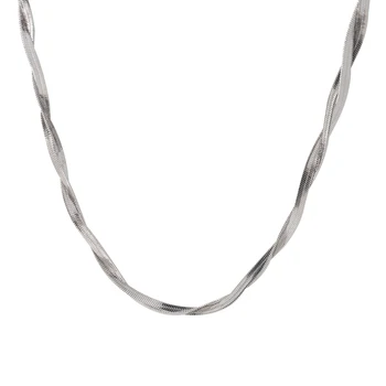 Двухслойное ожерелье с перекрестной цепочкой-змейкой для женщин, 18-каратные позолоченные чокеры из нержавеющей стали, вечерние украшения
